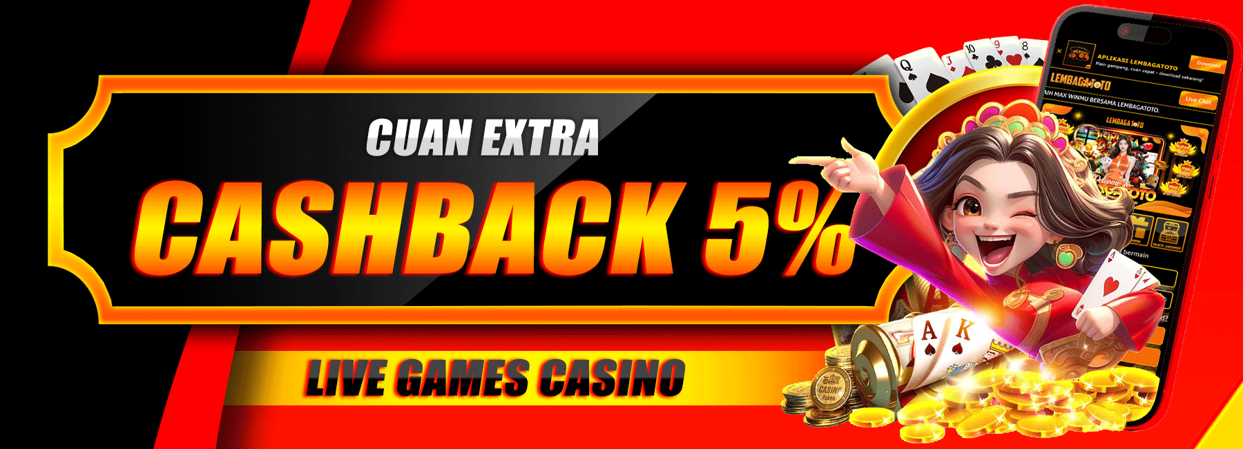 BONUS CASHBACK 5% ( LIVE GAMES )